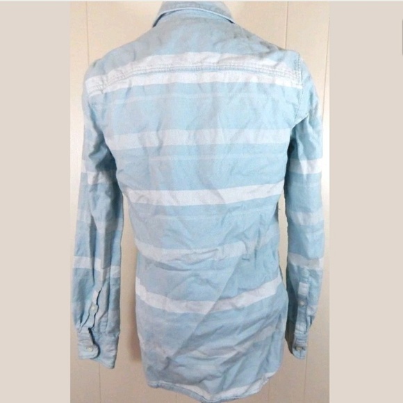 J. Crew Light Blue Striped Flannel Shirt - Picture 4 of 4